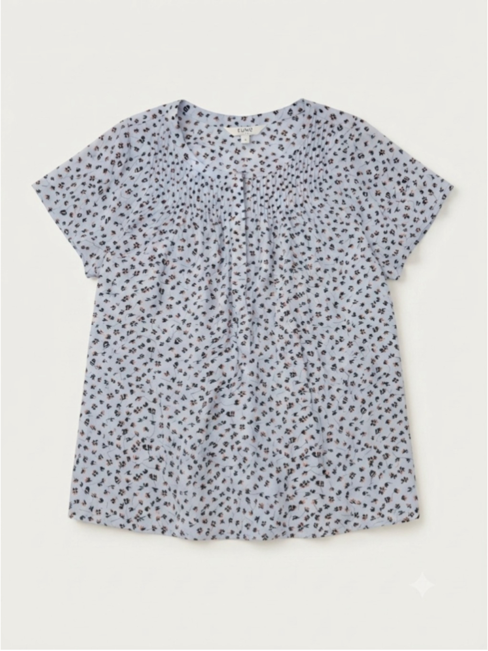 ALFRED SUNG Light Blue Floral Blouse